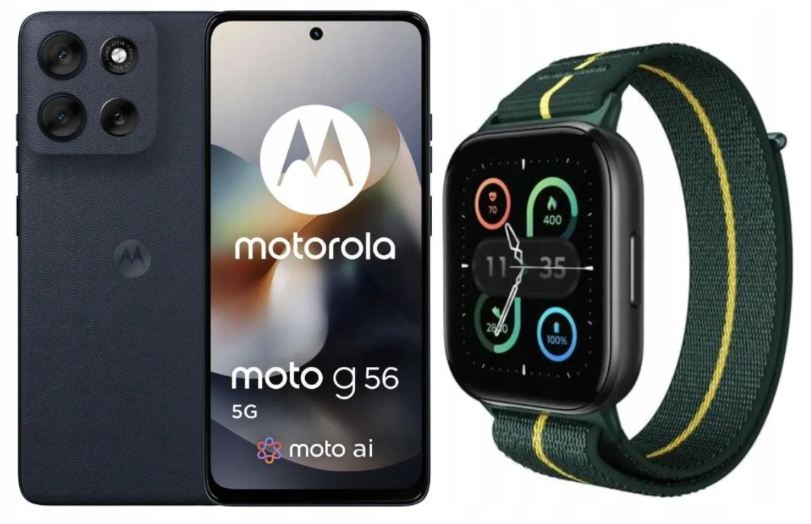 Smartfon MOTOROLA MOTO G56 5G 8/256GB Black 120Hz + Gratis Moto Watch Fit Trekking