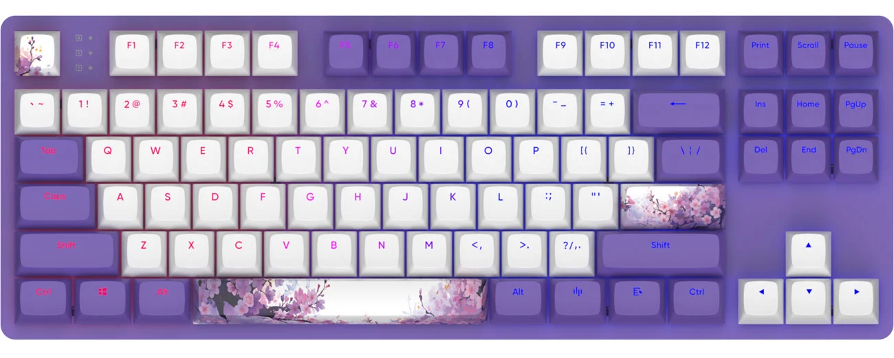 Klawiatura Dark Project DPO87 Violet Horizon Combo G3MS Sapphire | 80% | PBT | TKL | Anti-Ghosting z pełnym N-Key Rollover