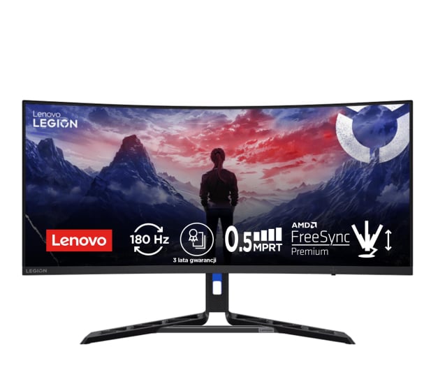 Monitor Gamingowy Lenovo R34w-30 Zakrzywiony - 3440 x 1440 - 34" - 180 Hz -  0,5 ms + Bon 100 zł za opinię