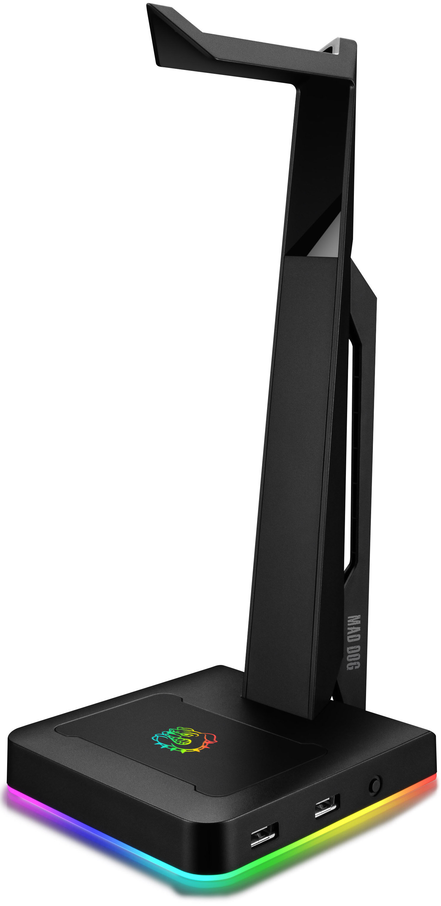 [Media Expert] Stojak na słuchawki MAD DOG HPS600 RGB Wbudowany HUB USB, Wysokość 300 mm