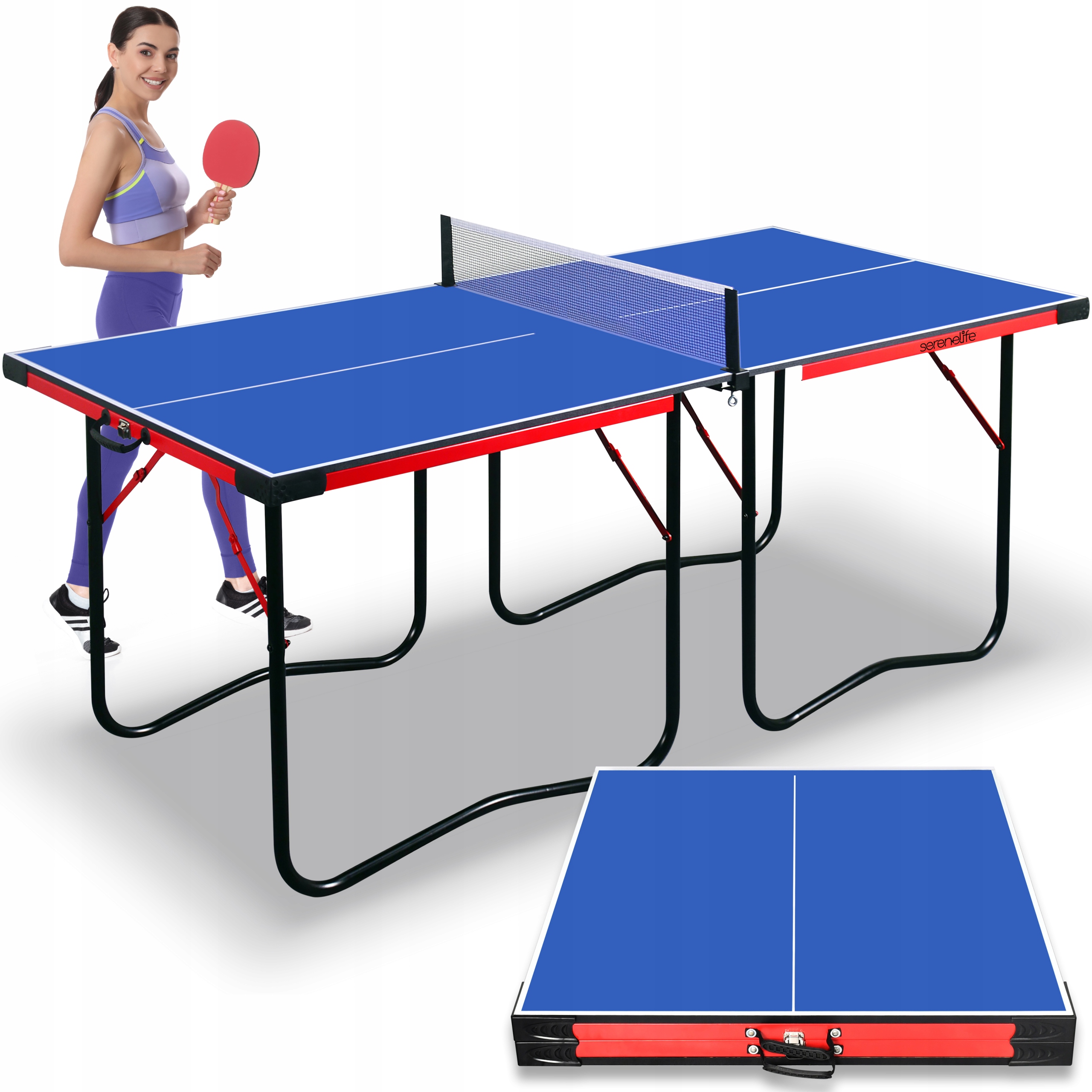 STÓŁ DO TENISA STOŁOWEGO PING PONG SKŁADANY 183x91cm SIATKA KLIPSY