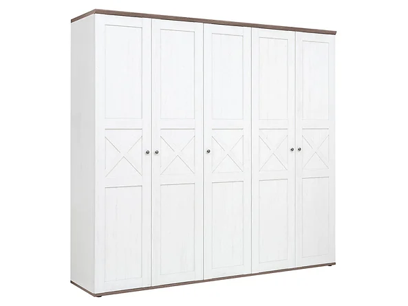 Szafa pięciodrzwiowa Stockholm 243 cm sosna andersen biała