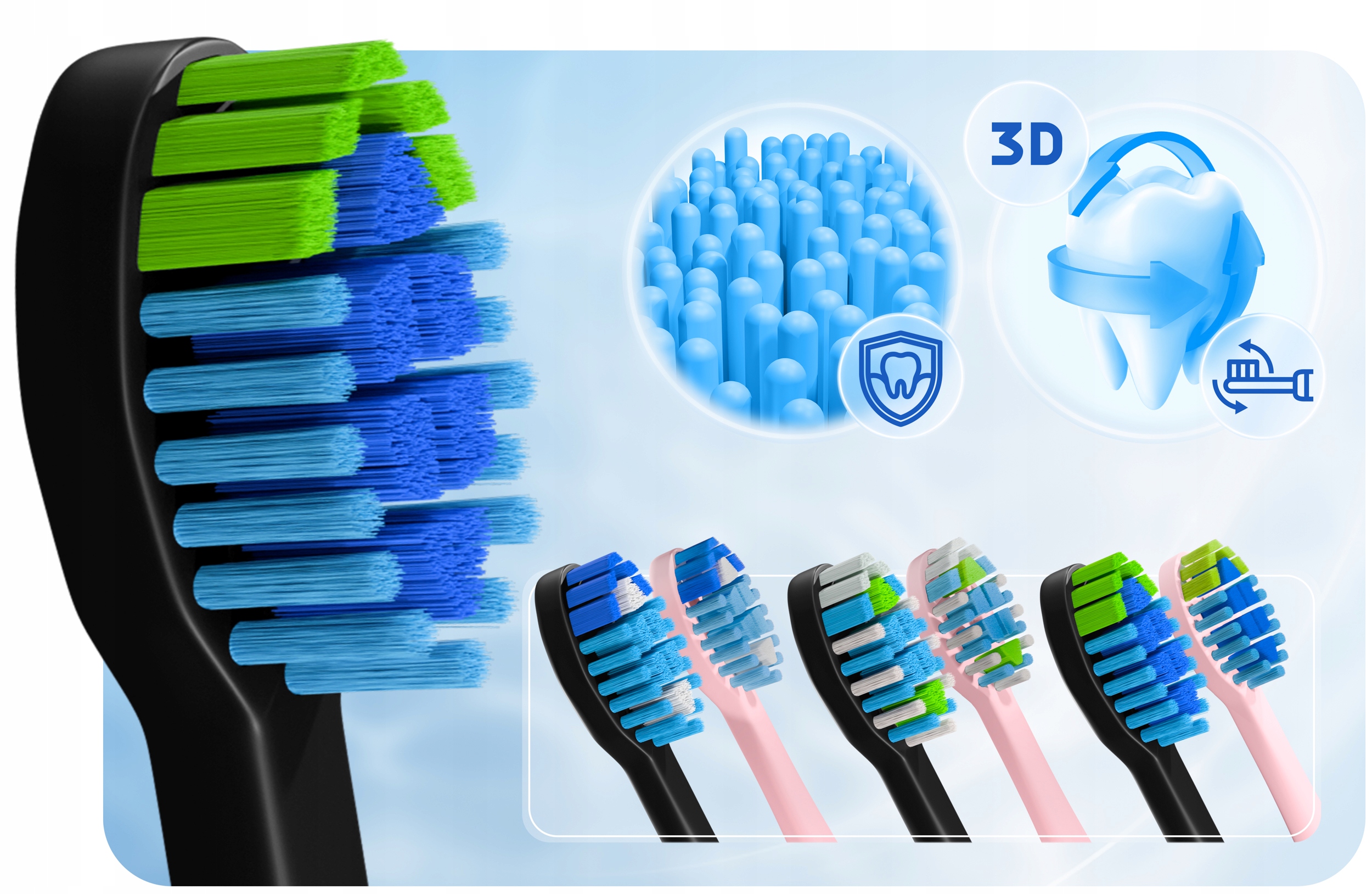 Szczoteczki Soniczne Berdsen GALAXY zestaw duo