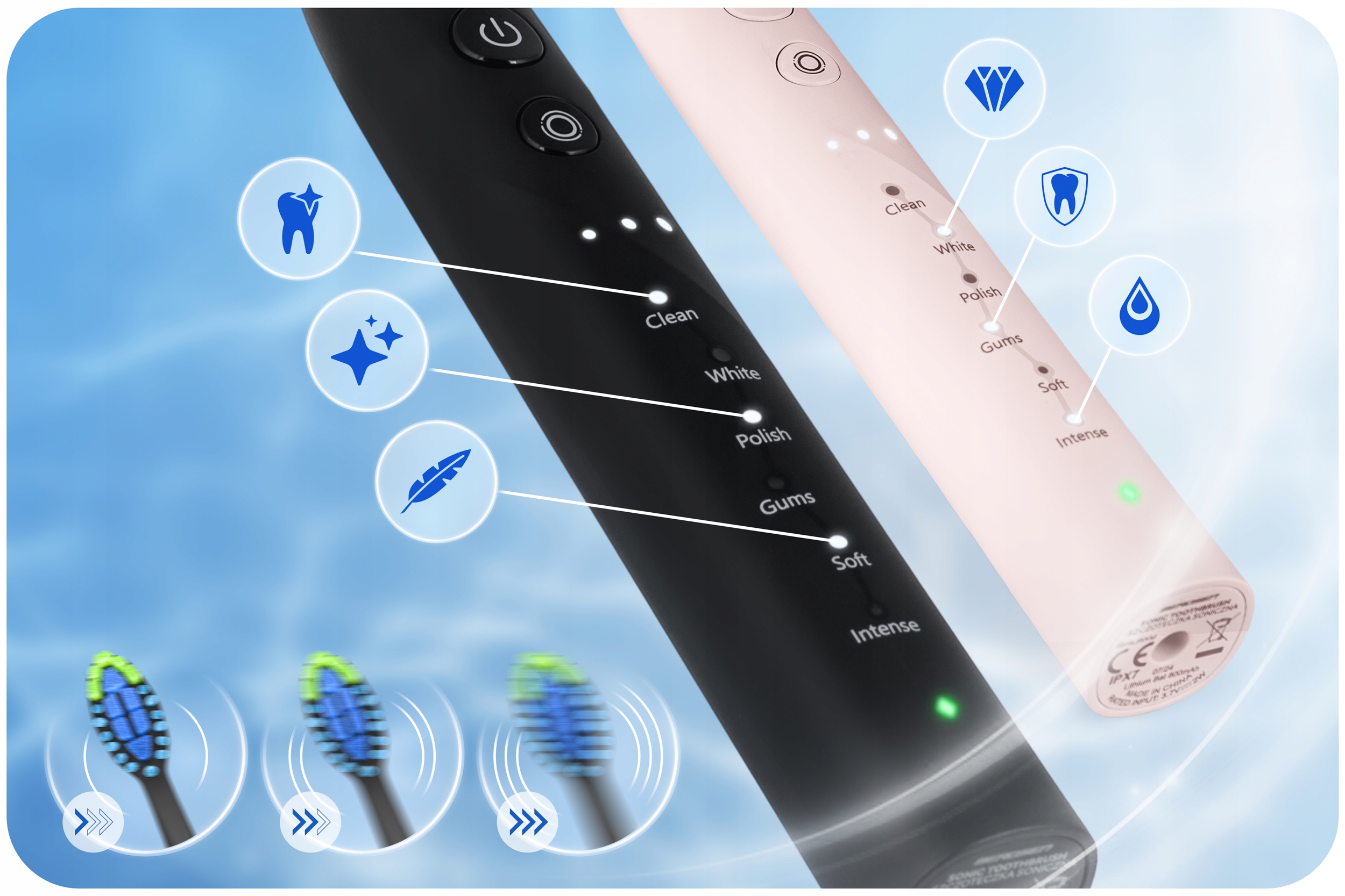 Szczoteczki Soniczne Berdsen GALAXY zestaw duo