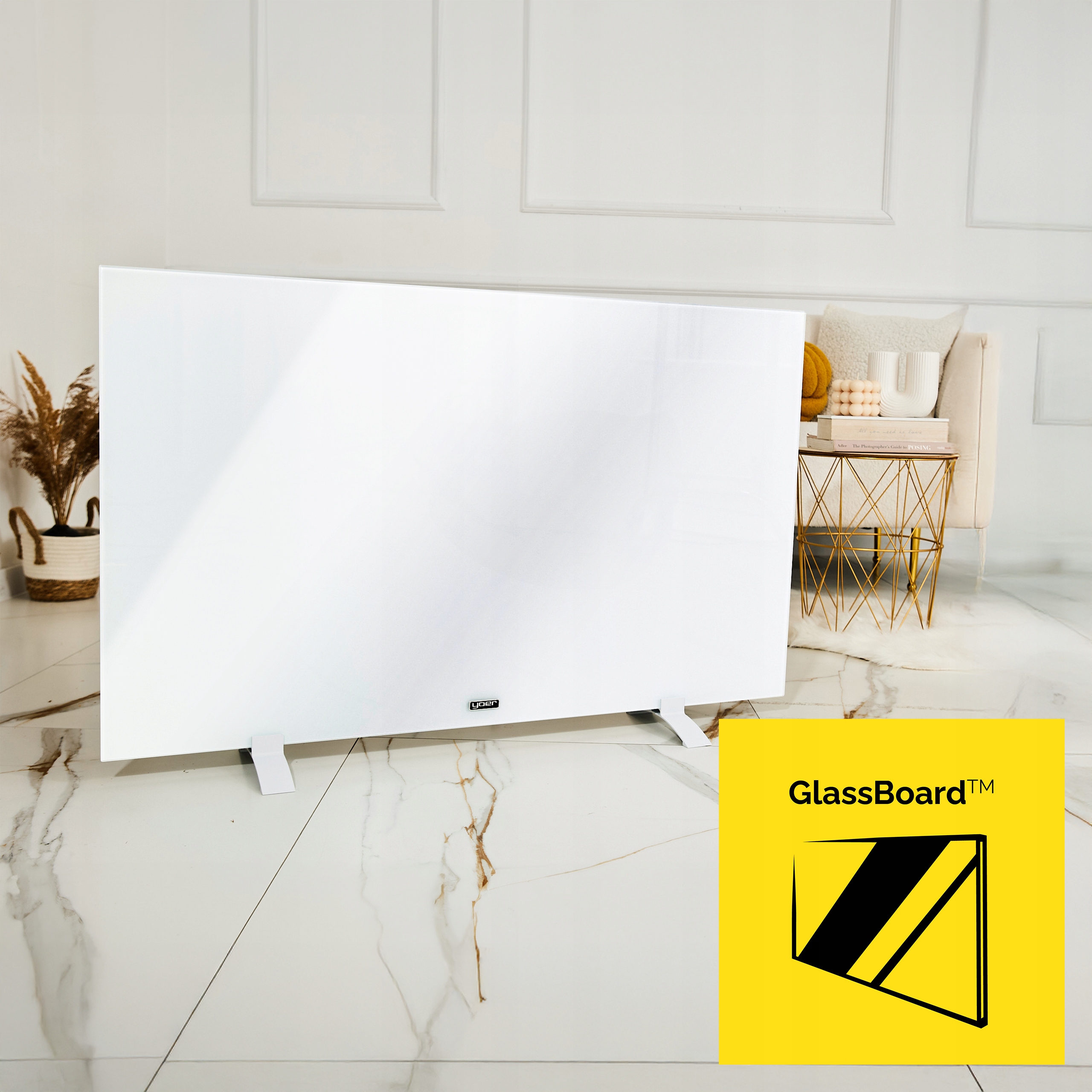 Szklany Grzejnik na podczerwień Promiennik Yoer 600W Energooszczędny +WiFi