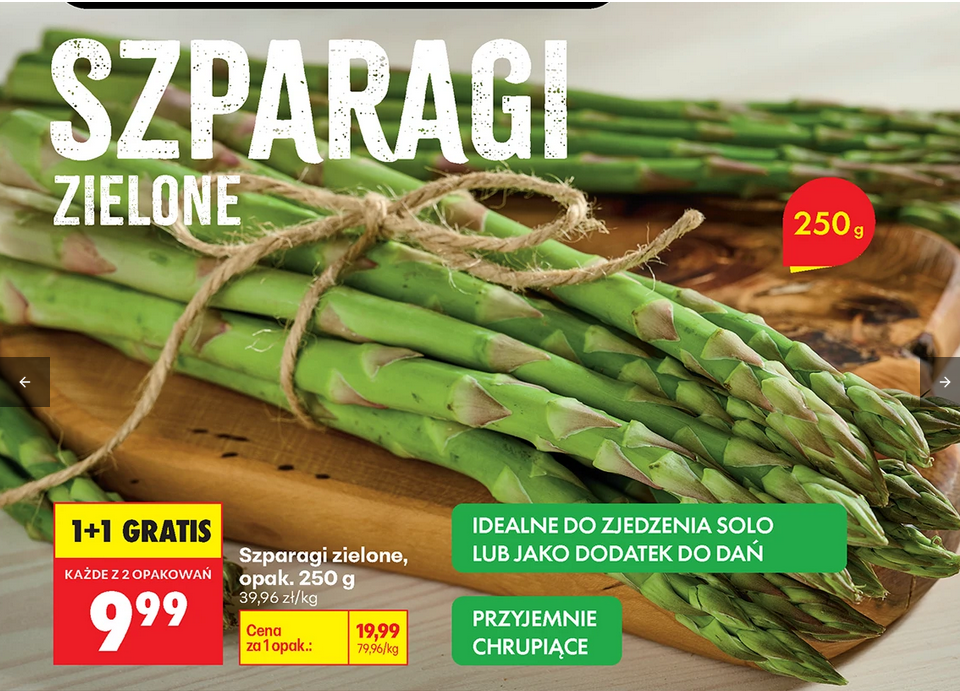 Szparagi zielone, opak. 250g (1+1 GRATiS)