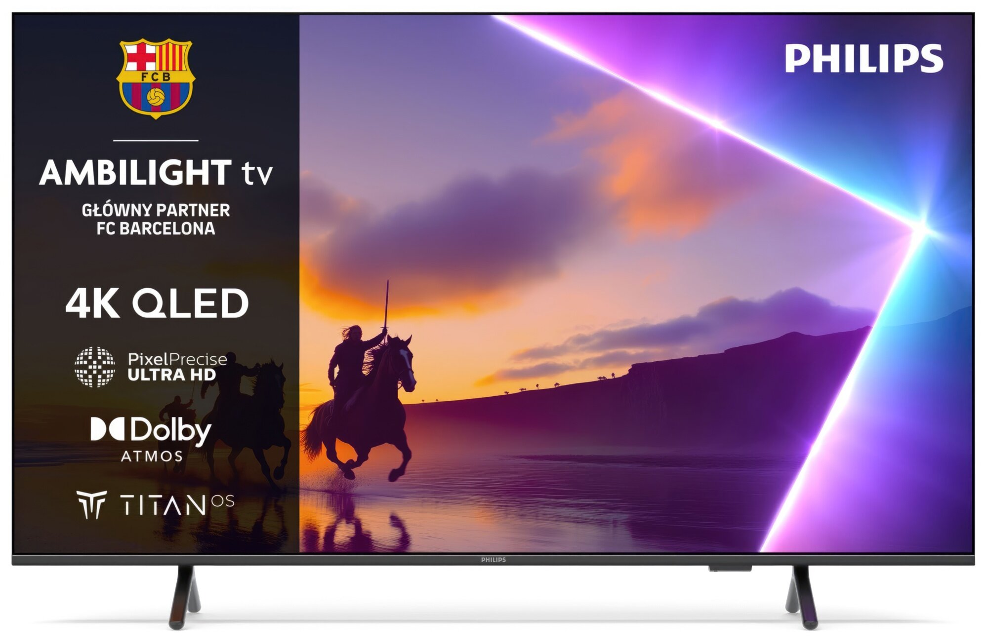 Telewizor PHILIPS 65PUS8560 65" QLED 4K Titan OS Ambilight x3 Dolby Atmos Dolby HDMI 2.1