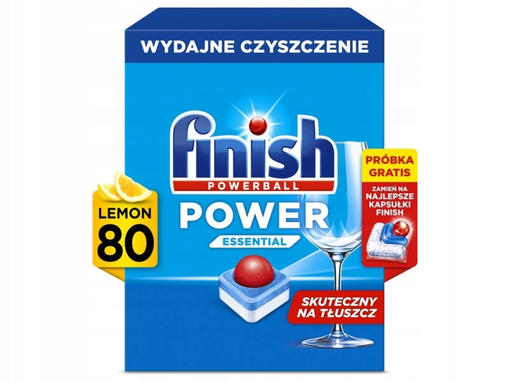 Tabletki do zmywarek FINISH Power Essential Lemon - 80 szt.+ Kapsułki do zmywarek FINISH Ultimate Plus 2 szt.