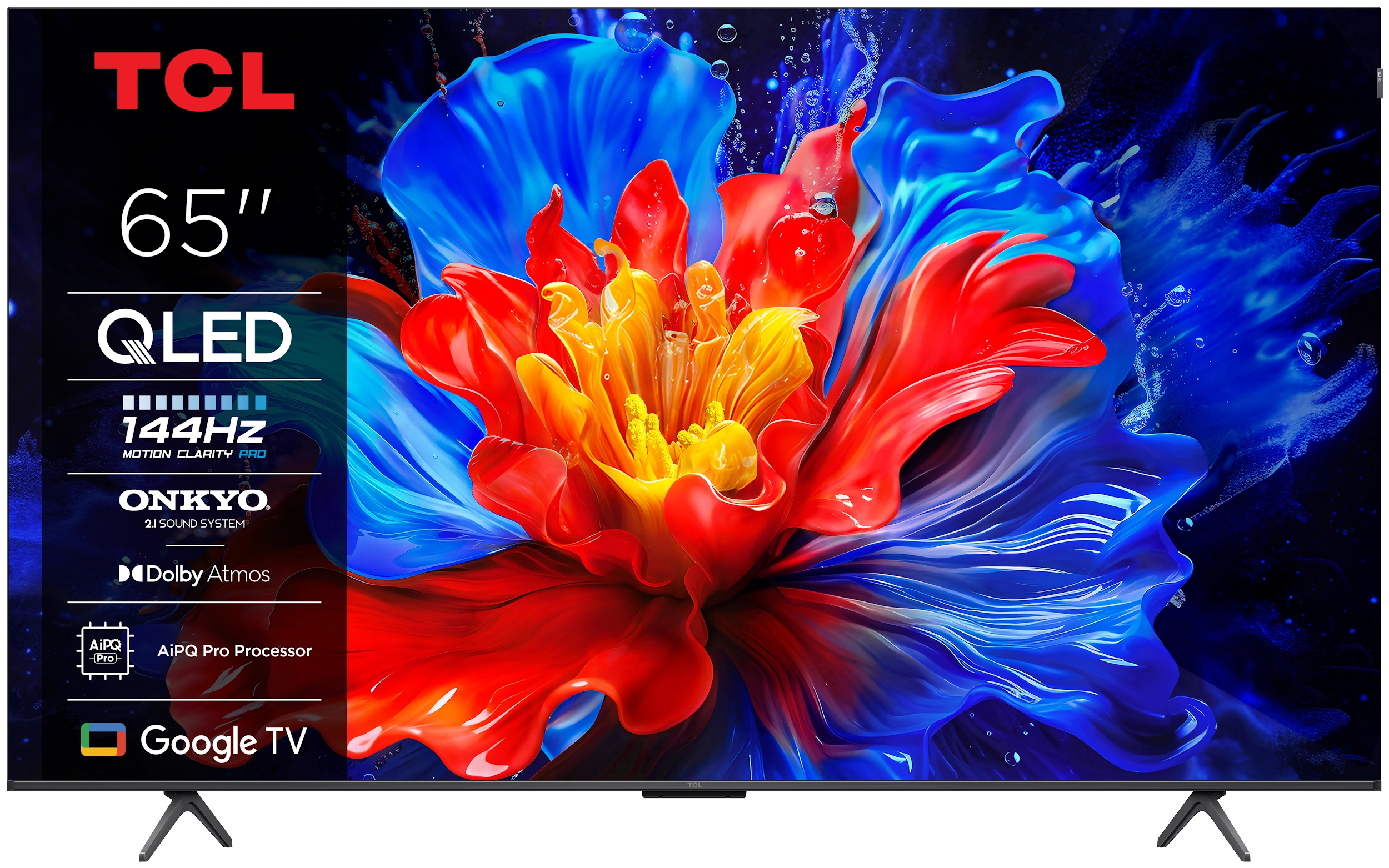 Telewizor TCL 65P8K 65" QLED 4K 144Hz Google TV Dolby Vision Dolby Atmos HDMI 2.1 DVB-T2
