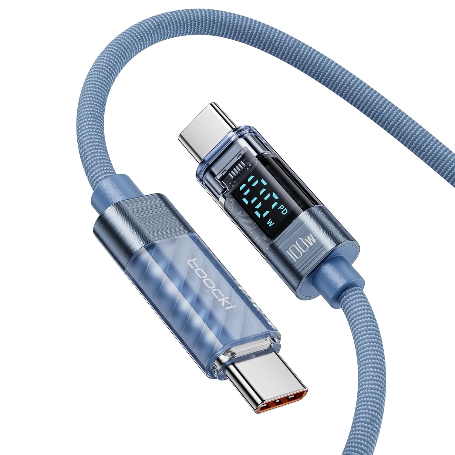 toocki Kabel USB C na USB C, 100 W, 1M, z wyświetlaczem LED
