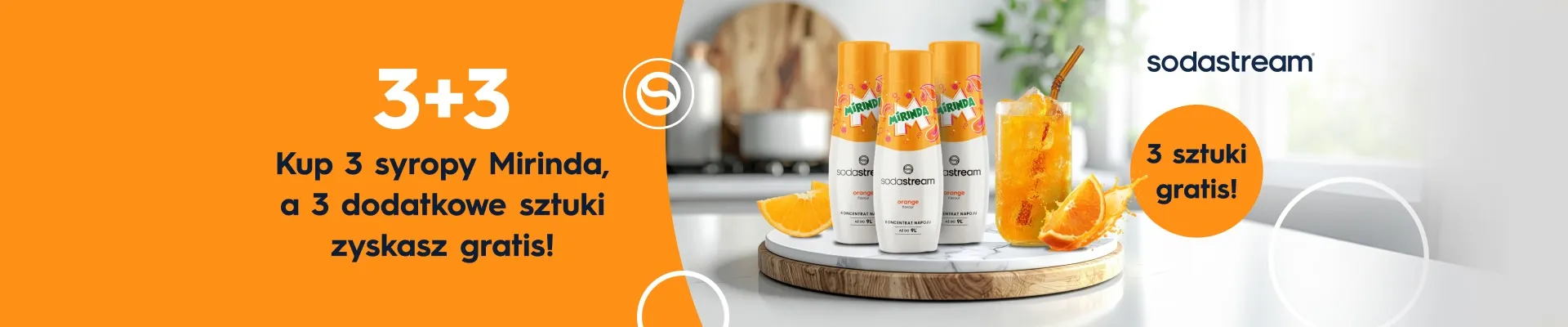 [Media Expert] Syropy SODASTREAM Mirinda 440 ml 3+3 gratis