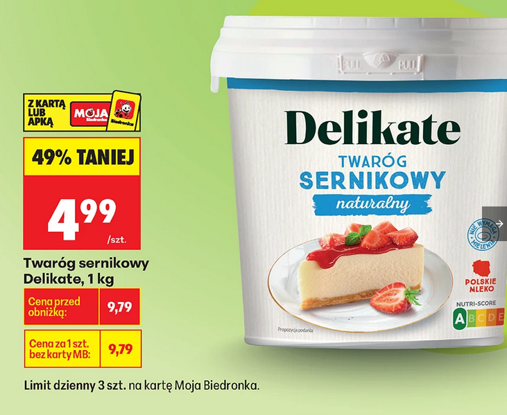 Twaróg sernikowy Delikate, 1 KG