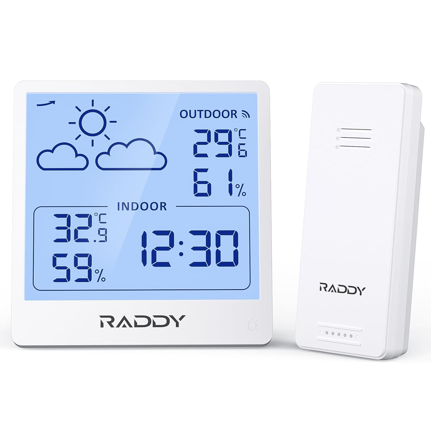 Bezprzewodowa stacja pogodowa Raddy WF-50T, Termometr in-out, Higrometr in-out, ekran 5.0''