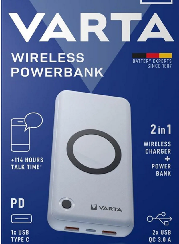 Varta Bezprzewodowy Power Bank 20000 mAh