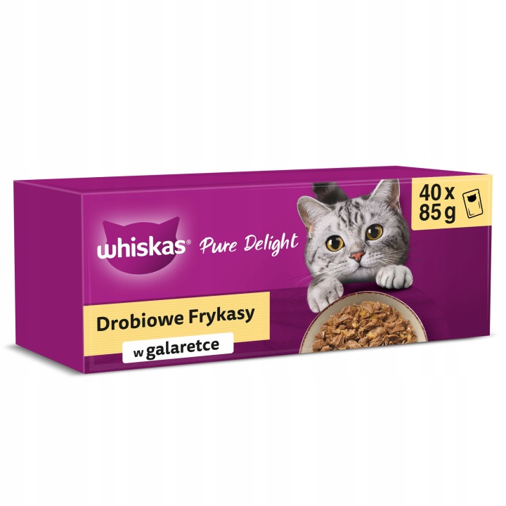 WHISKAS Adult mokra karma dla kota Drobiowe Frykasy w galaretce 40 x 85 g