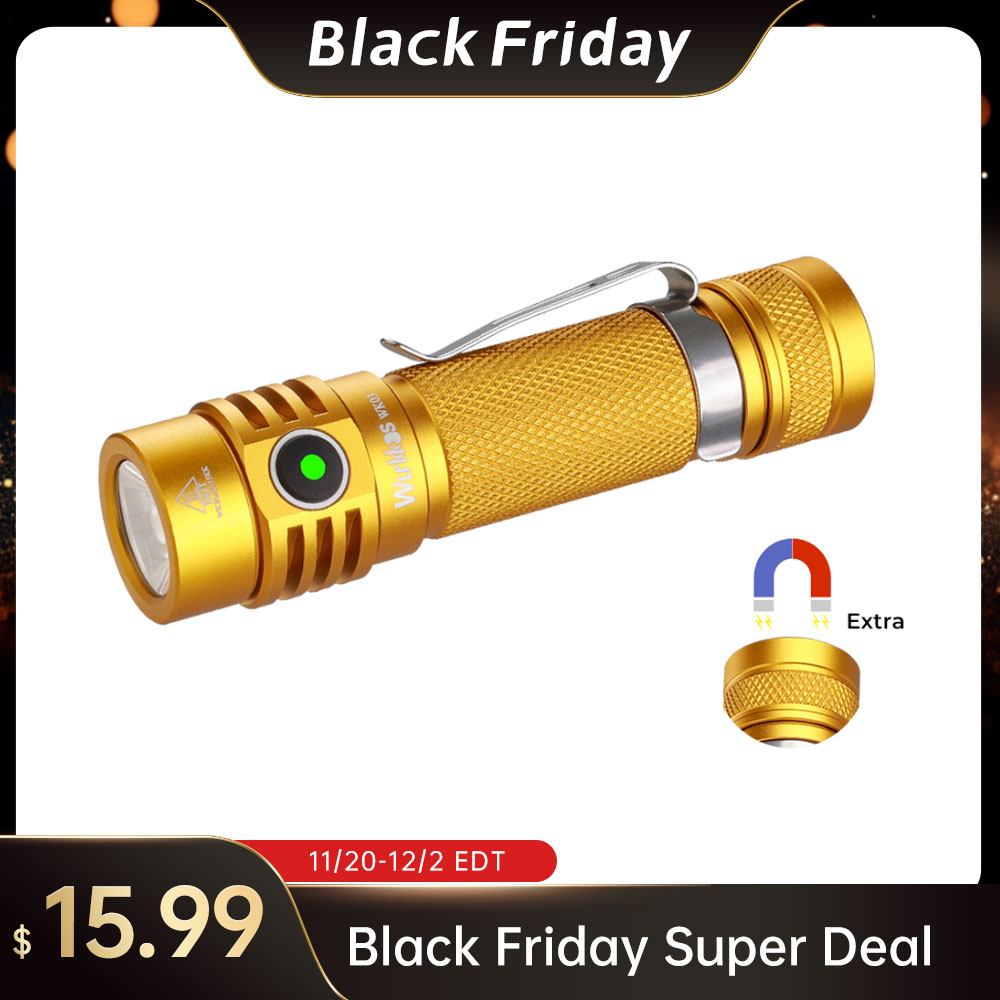 Latarka Wurkkos WK03 18650 EDC Flashlight with Nichia 519A 5000K 1200lm/USB C