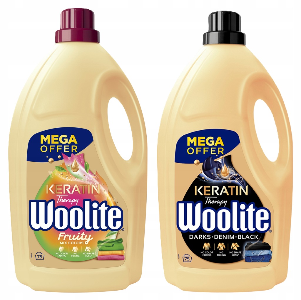 Woolite Keratin Black + Color Fruity Płyn do prania 2x4,5L