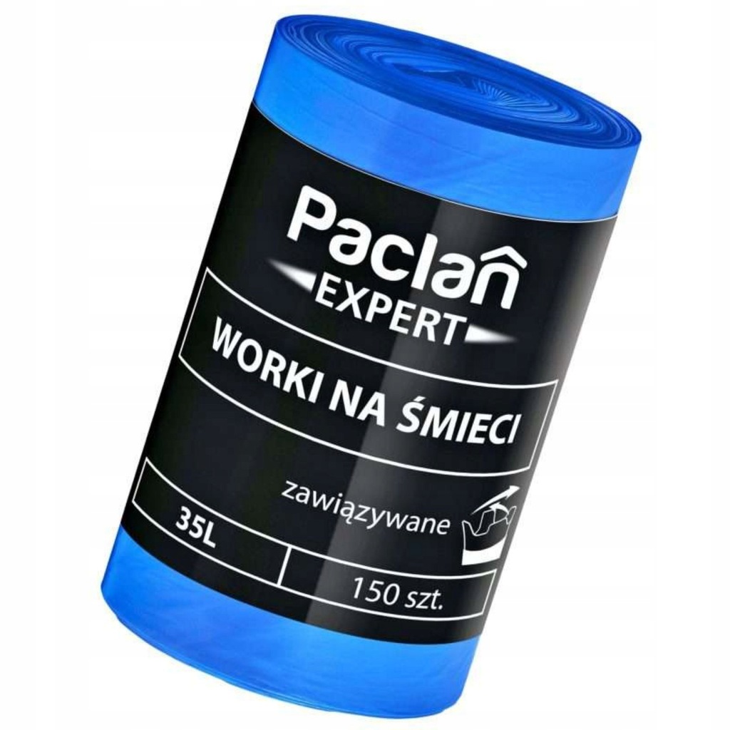 WORKI NA ŚMIECI 35L 150 SZTUK WIĄZANE MOCNE UNIWERSALNE PACLAN EXPERT
