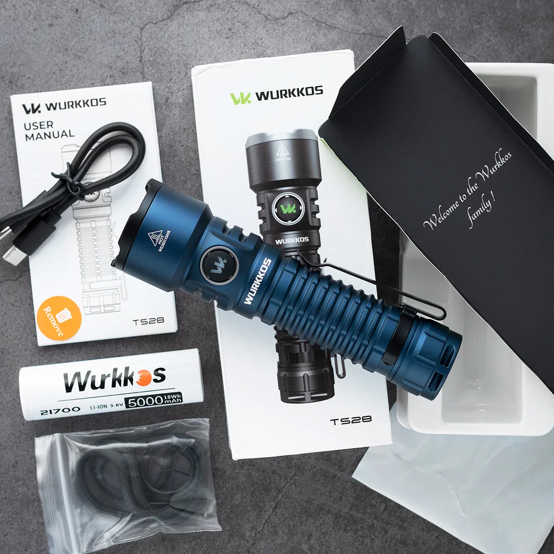 Latarka Wurkkos TS28 - moc 3200lm (SFT70 6500K), zasięg 506m, akumulator 5000mAh, USB-C, IPX8, magnes