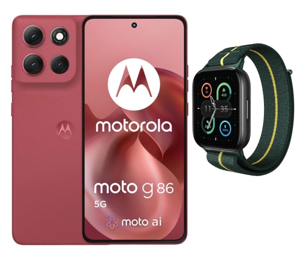Smartfon Motorola moto g86 power 5G 12/256GB Chrysanthemum + watch fit (z rabatem newsletter 1139 zł)