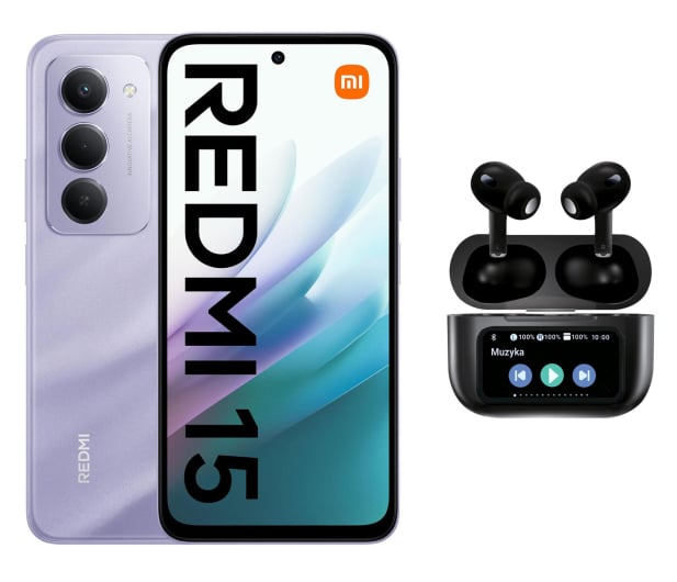 Smartfon Xiaomi Redmi 15 6/128GB Dusk Purple + Smart Buds Pro (144 Hz / 7000 mAh)