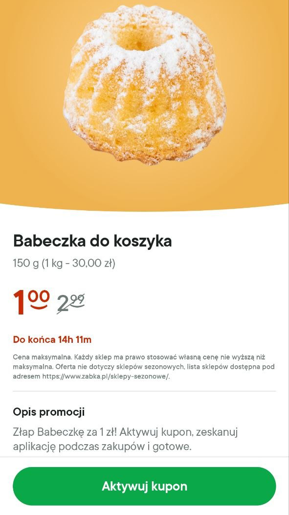 Okazja w Żappce - Babeczka za 1 zł