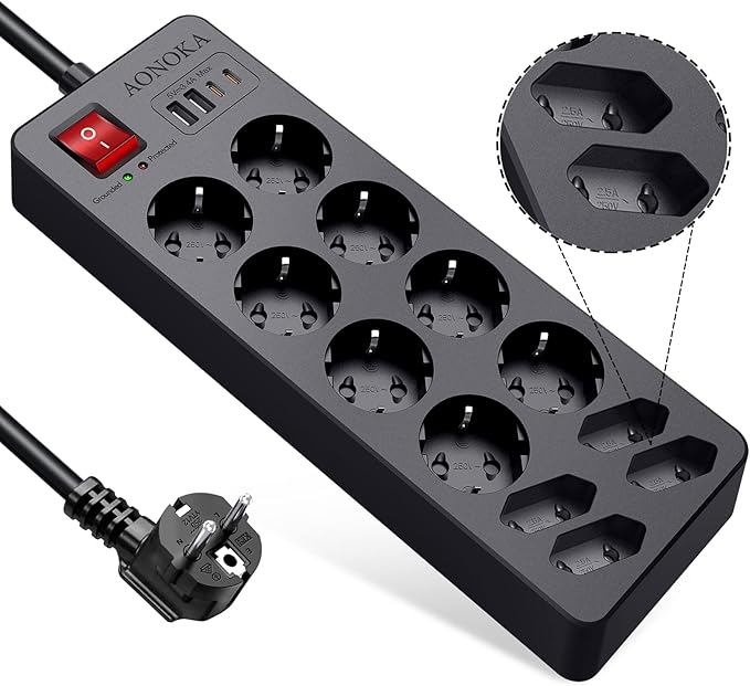 Listwa Zasilająca z USB C 1,5m (12 gniazd)