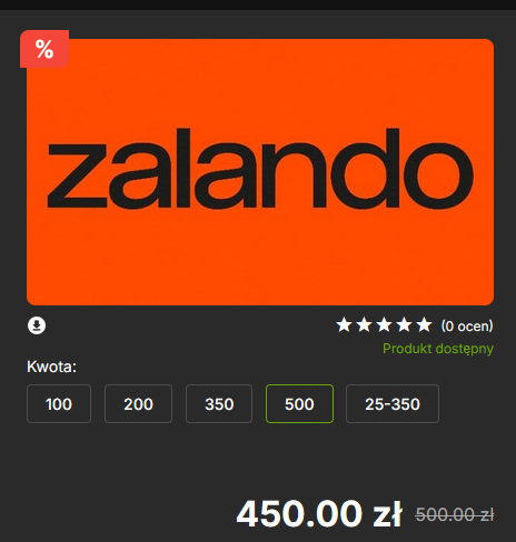 Karty podarunkowe Zalando - 10% TANIEJ