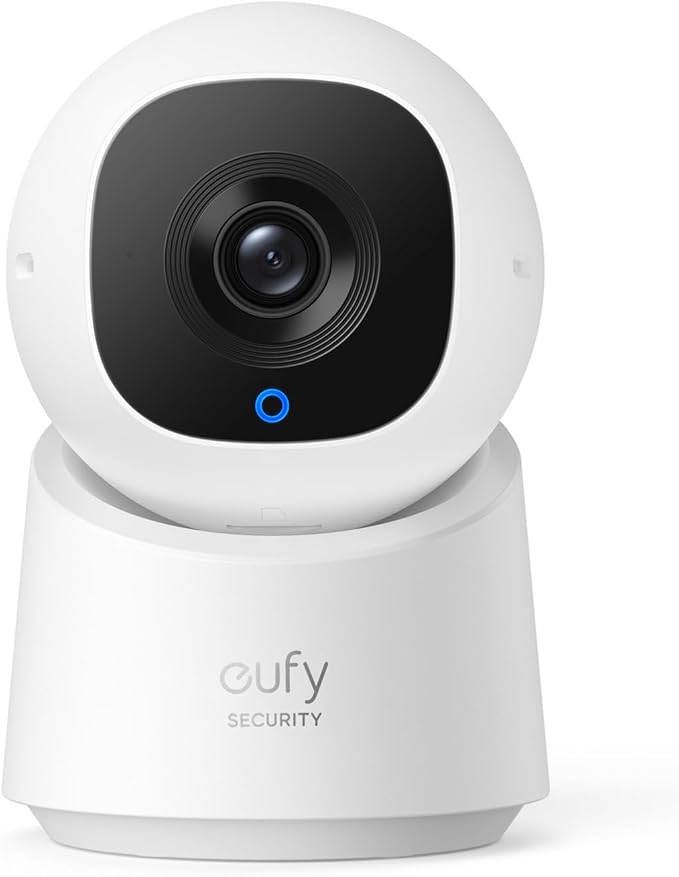 Kamera wewnętrzna eufy Security C220, kamera monitorująca o rozdzielczości 2K, obracana i pochylana o 360°, przewodowa wewnętrzna kamera monitorująca z Wi-Fi, wykrywanie ludzi AI
