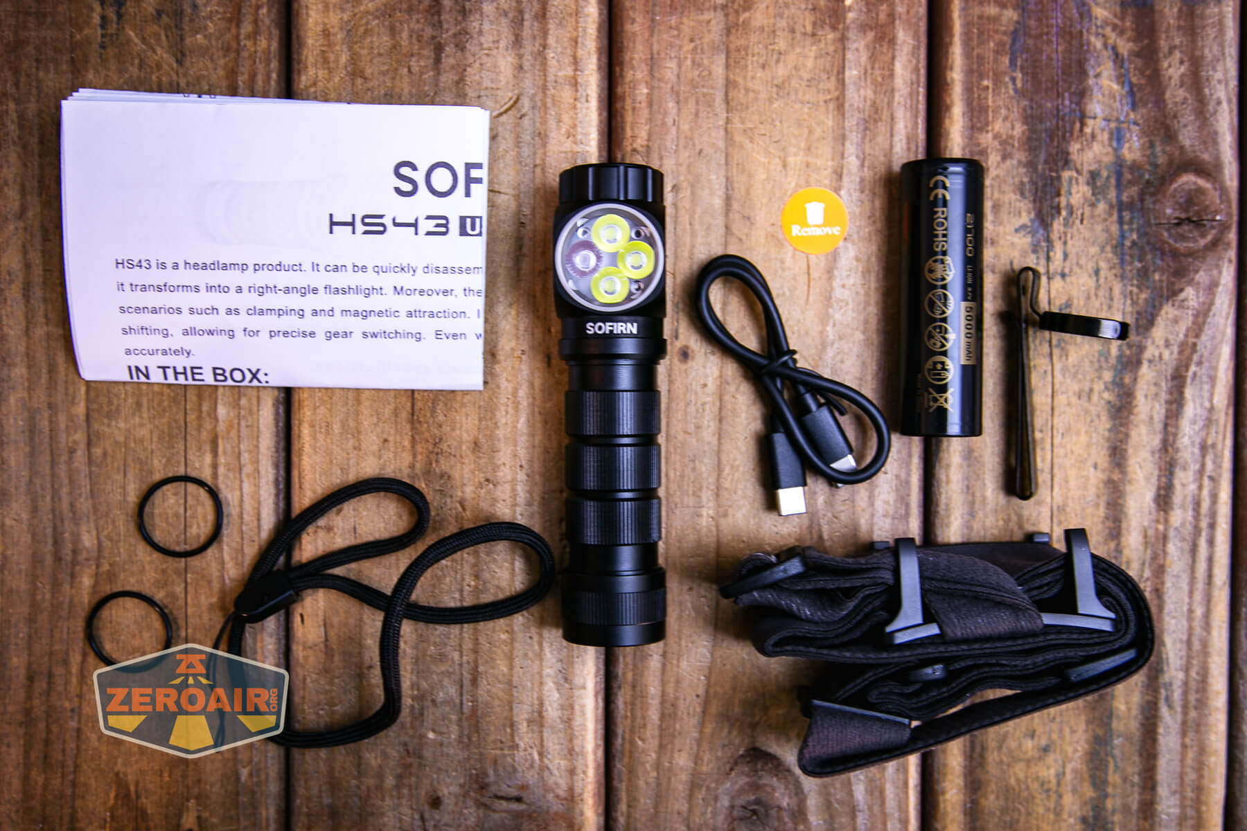 Latarka czołowa Sofirn HS43 - moc 3200lm, akumulator 5000mAh, białe i czerwone światło, czołówka, USB-C, magnetyczna