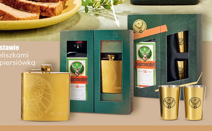 Zestawy, likier Jagermeister 35%, 700 ML + 2 kieliszki lub piersiówka