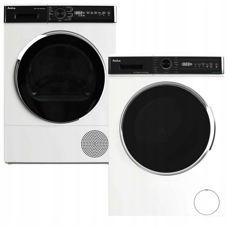 Zestaw Pralka Amica WA3S712BLiSHB + Suszarka Amica AD3S72LHB (E) 7-7kg
