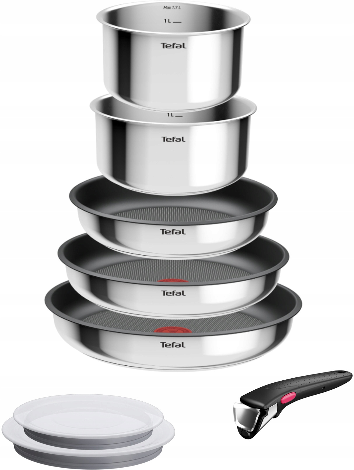 Zestaw garnków i patelni TEFAL Ingenio Cook Eat 8 el. indukcja pokrywki