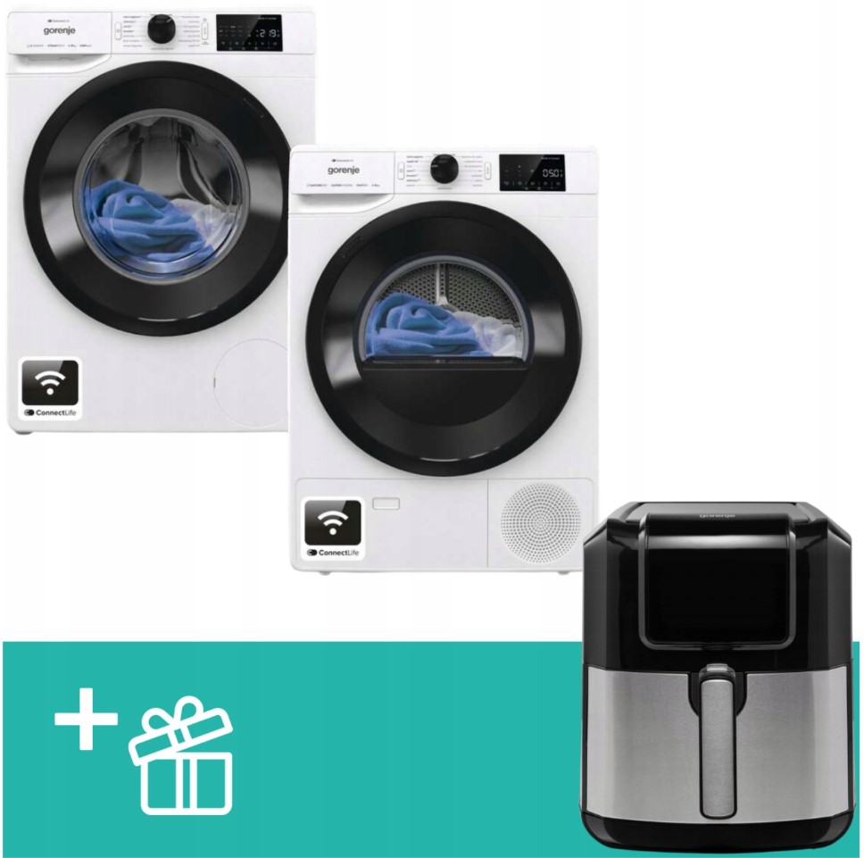Zestaw Gorenje Pralka + Suszarka + za 1zł Airfryer