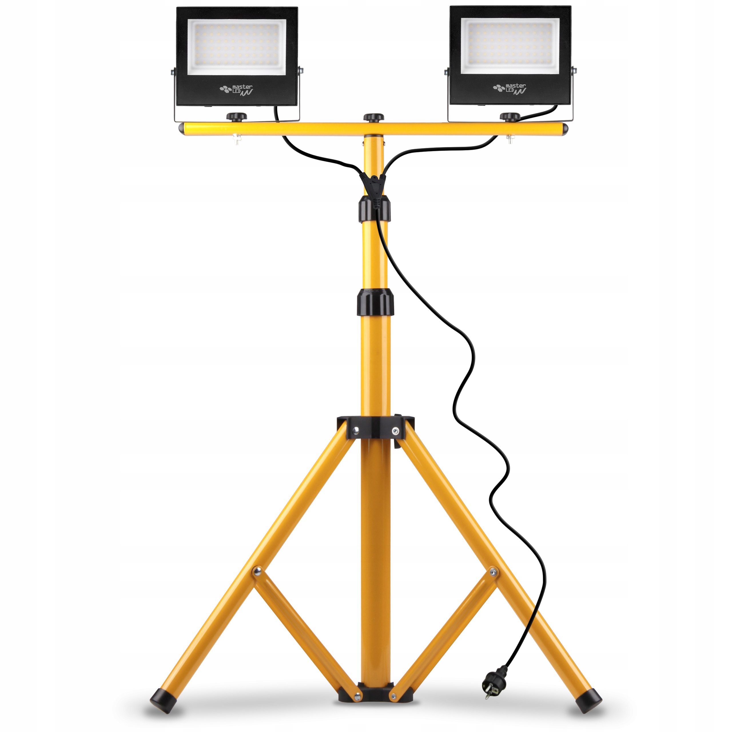 ZESTAW HALOGEN naświetlacz 2x 50W 4500K LAMPA LED STATYW budowlany wtyczka