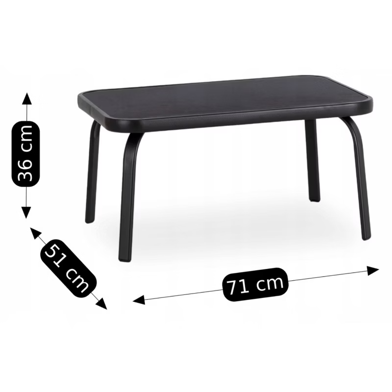 Zestaw Mebli Ogrodowych Minnesota Mebel Elite Mikrosiatka Czarny