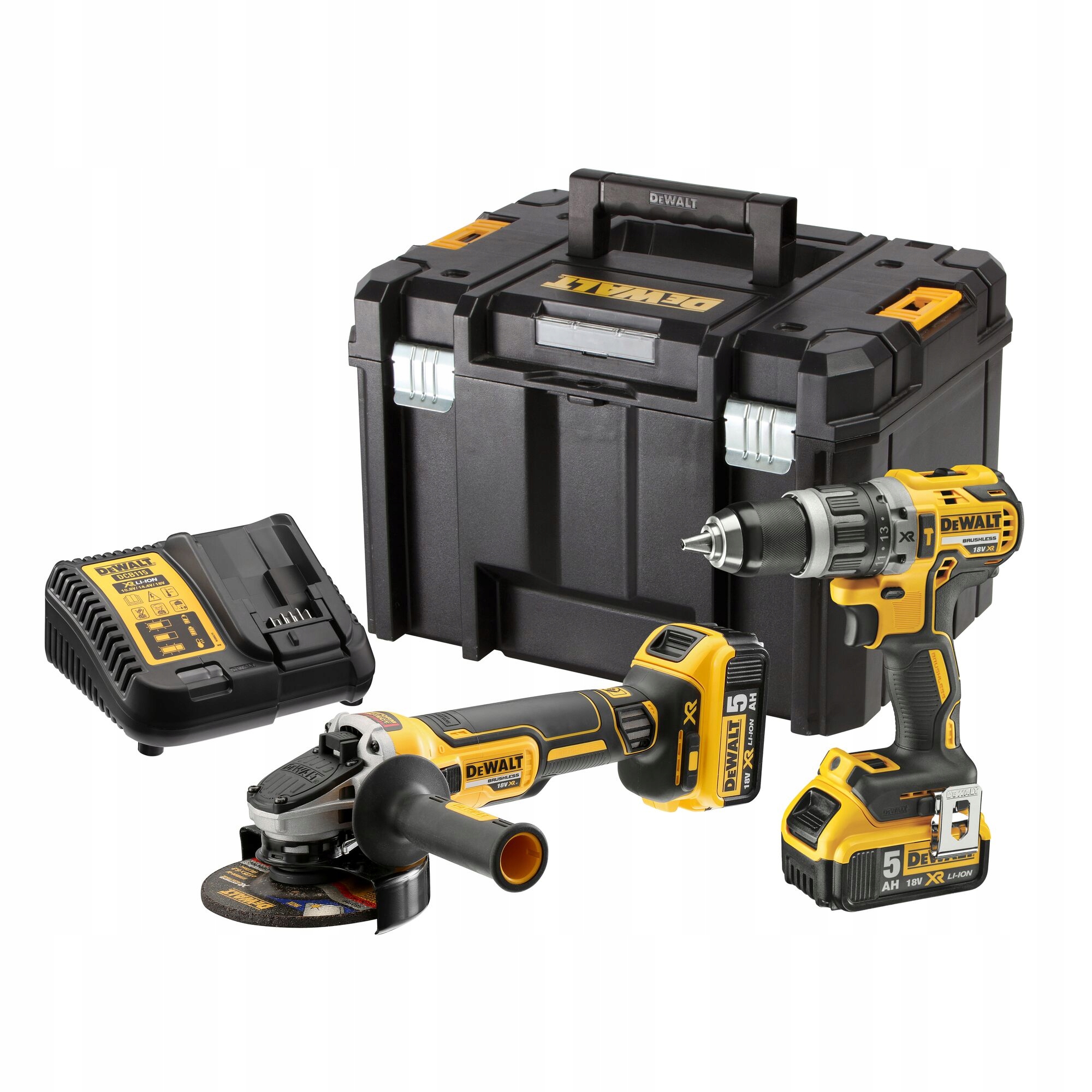 Zestaw wkrętarka DCD796 + szlifierka DCG405 DeWALT DCK2080P2T 2x5Ah walizka