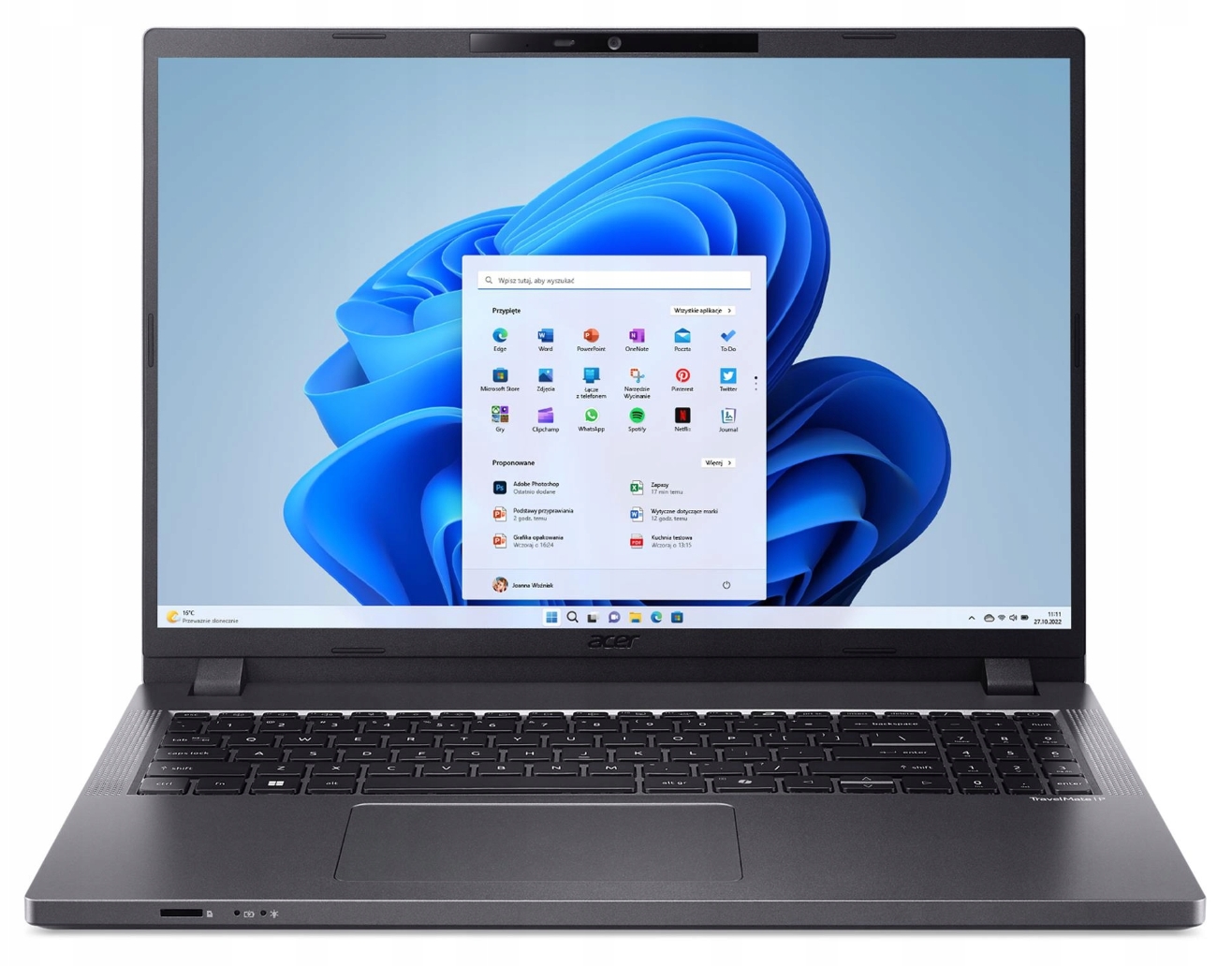 Laptop Acer TravelMate P2 16 Ryzen 7 PRO 7735U 16GB 512GB SSD M.2 Win11 3 lata gwarancji (Możliwe z bonem dla nauczyciela)