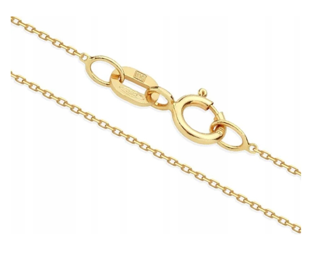Złoty łańcuszek delikatny 585 splot ankier 50 cm na prezent
