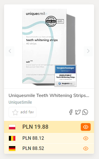 BŁĄD CENOWY: Uniquesmile Paski do wybielania zębów (40 sztuk)