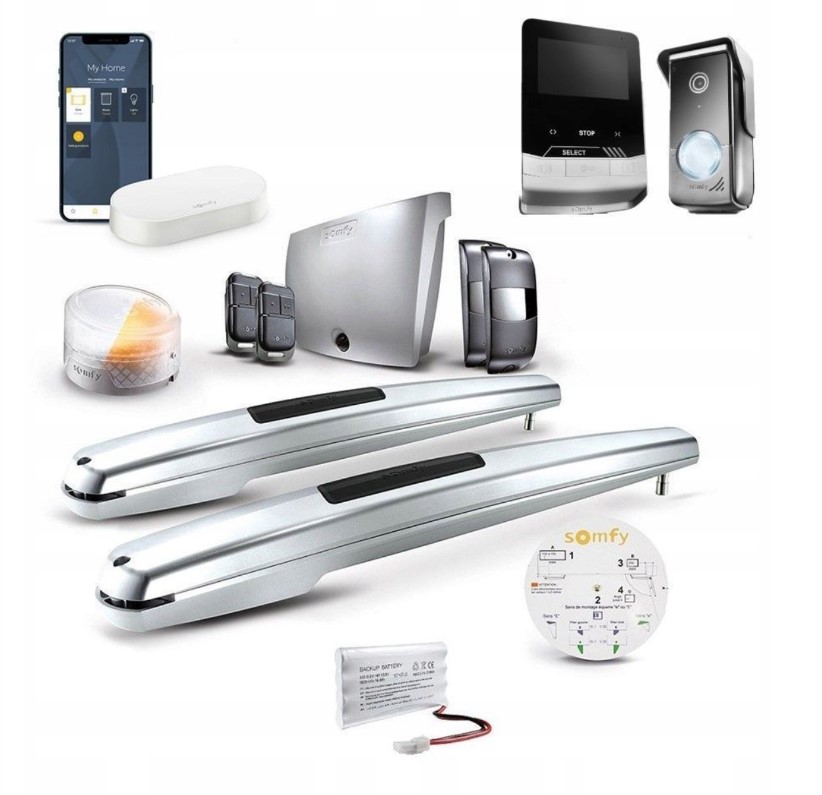 Napęd do bramy dwuskrzydłowej WiFi + wideodomofon