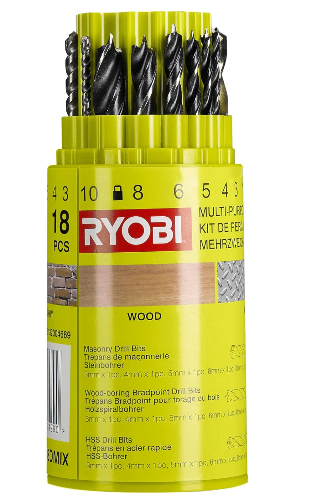 Zestaw wierteł RYOBI RAK18DMIX 18 szt.