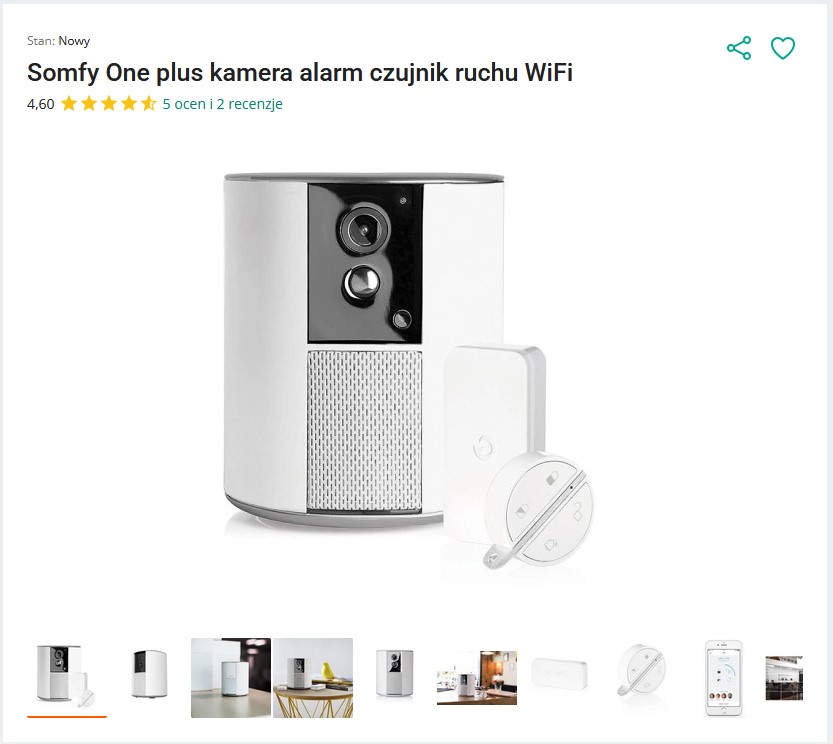 Somfy One plus kamera z alarmem w dobrej cenie