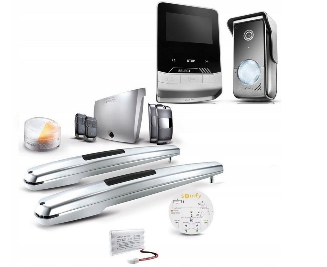 Napęd do bramy dwuskrzydłowej Somfy z Wideodomofonem