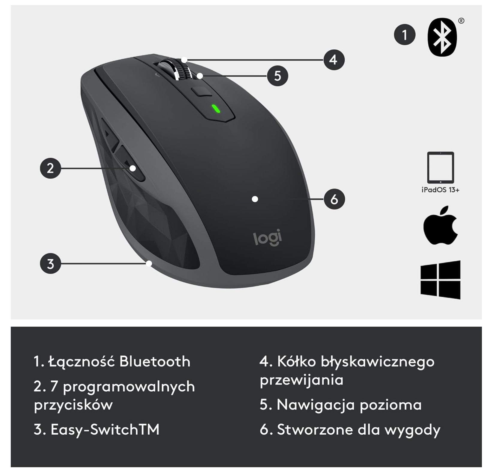 Mysz bezprzewodowa Logitech MX Anywhere 2S Bluetooth