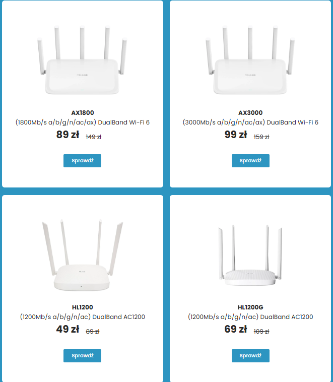 Routery Hilook Wi-Fi 5 i Wi-Fi 6 w mega niskich cenach!