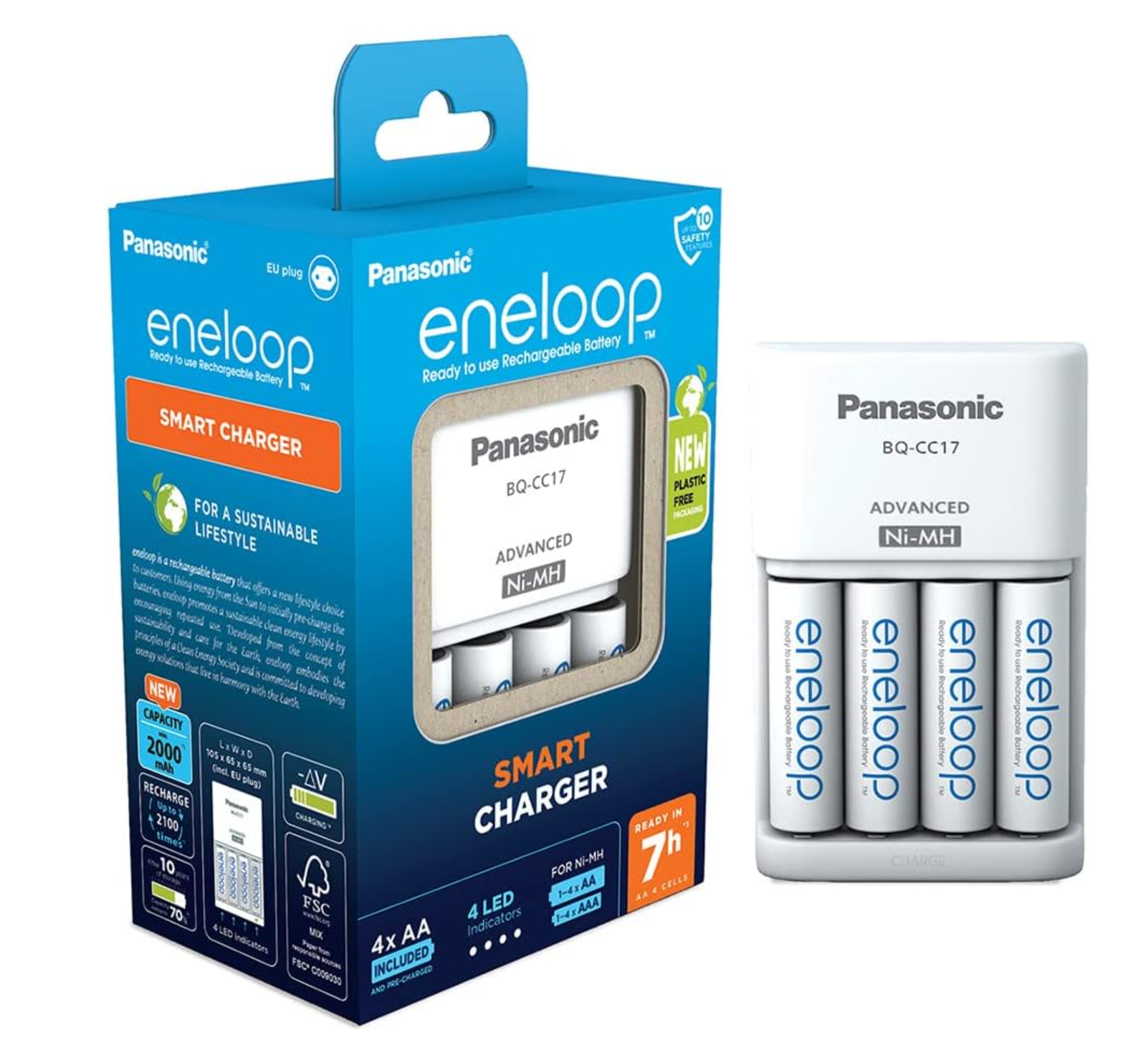Ładowarka PANASONIC Eneloop BQ-CC17 + 4 akumulatorki AA 2000 mAh