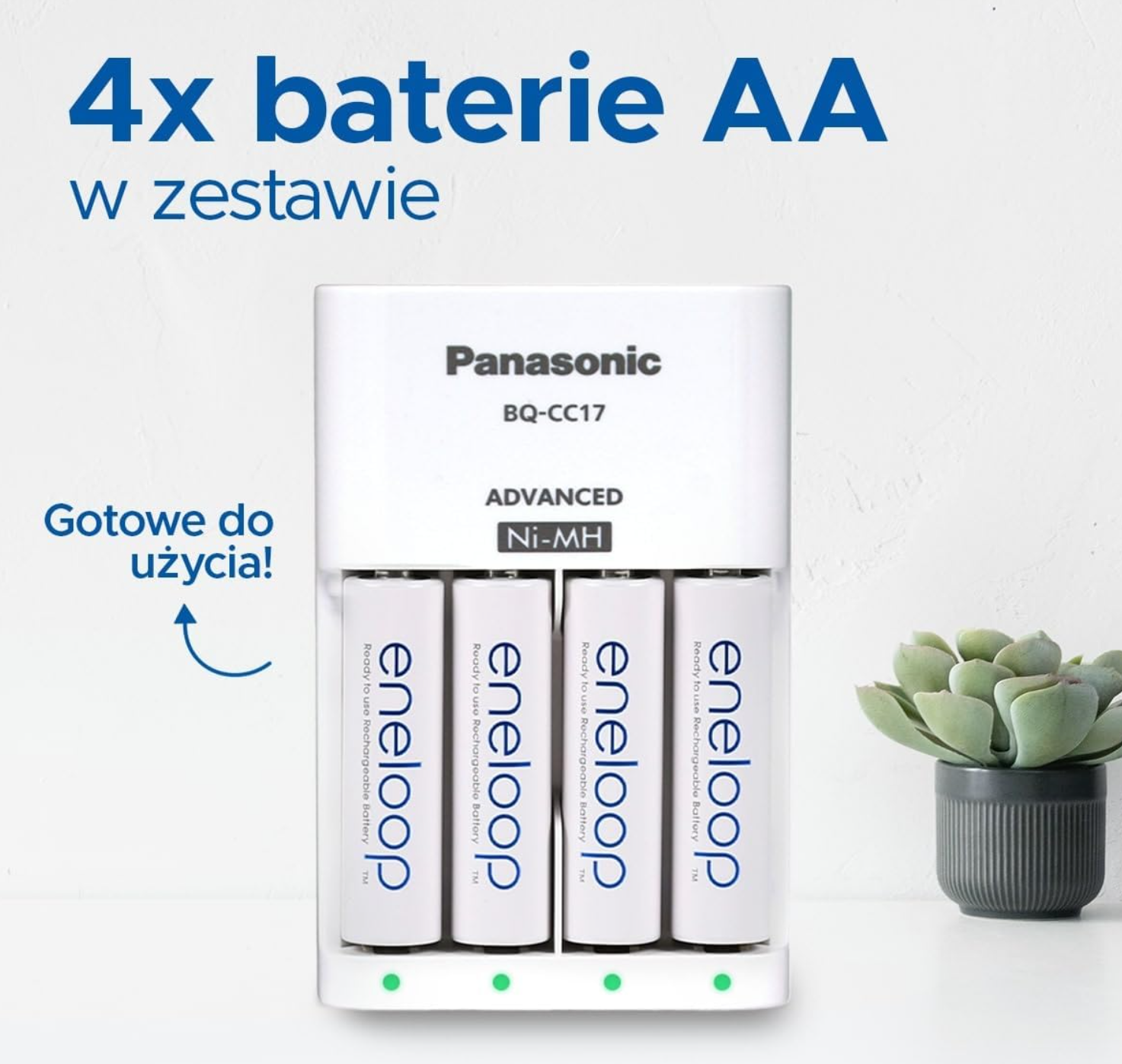 Ładowarka PANASONIC Eneloop BQ-CC17 + 4 akumulatorki AA 2000 mAh