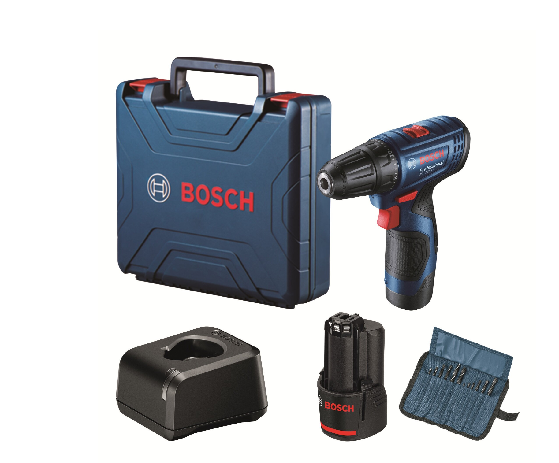 Wiertarko-wkrętarka BOSCH Professional GSR 120-LI 06019G8002 zestaw akumulatorów + osprzęt