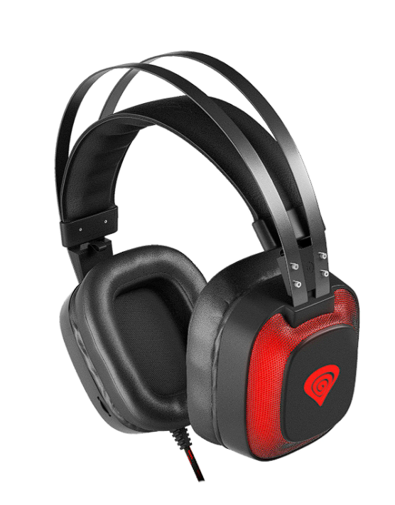 Słuchawki przewodowe z mikrofonem Radon 720 Nauszne Czarno-czerwony